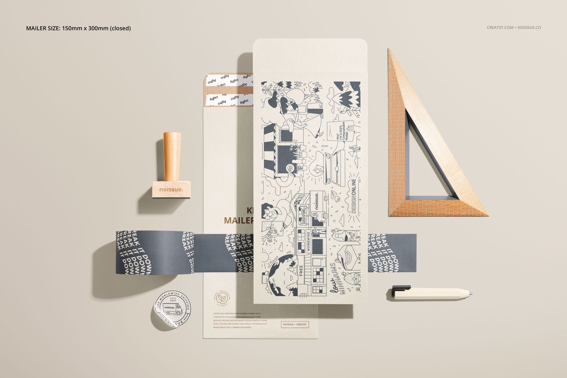 Noissue Kraft Mailer Mockup Set - mockup screenshot 4