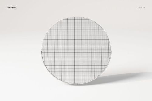Round wall mirror 3D model with a grid pattern, shown from the front against a plain light background.
