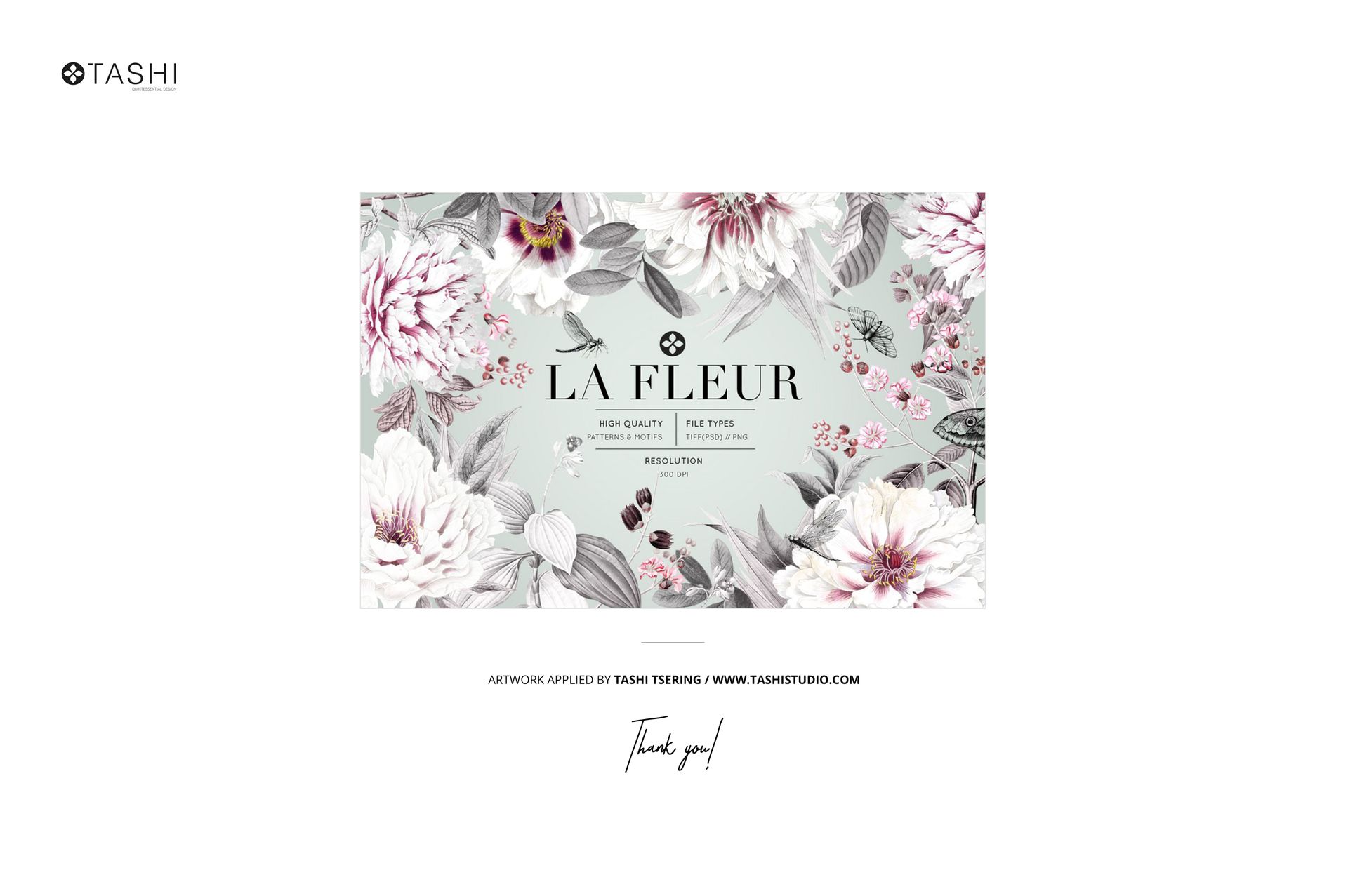 Front view of a satin fabric roll mockup featuring a floral pattern with large white and pink flowers and green leaves.