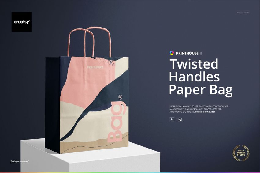 Twisted Handles Paper Bag Mockup Set - mockup screenshot 1