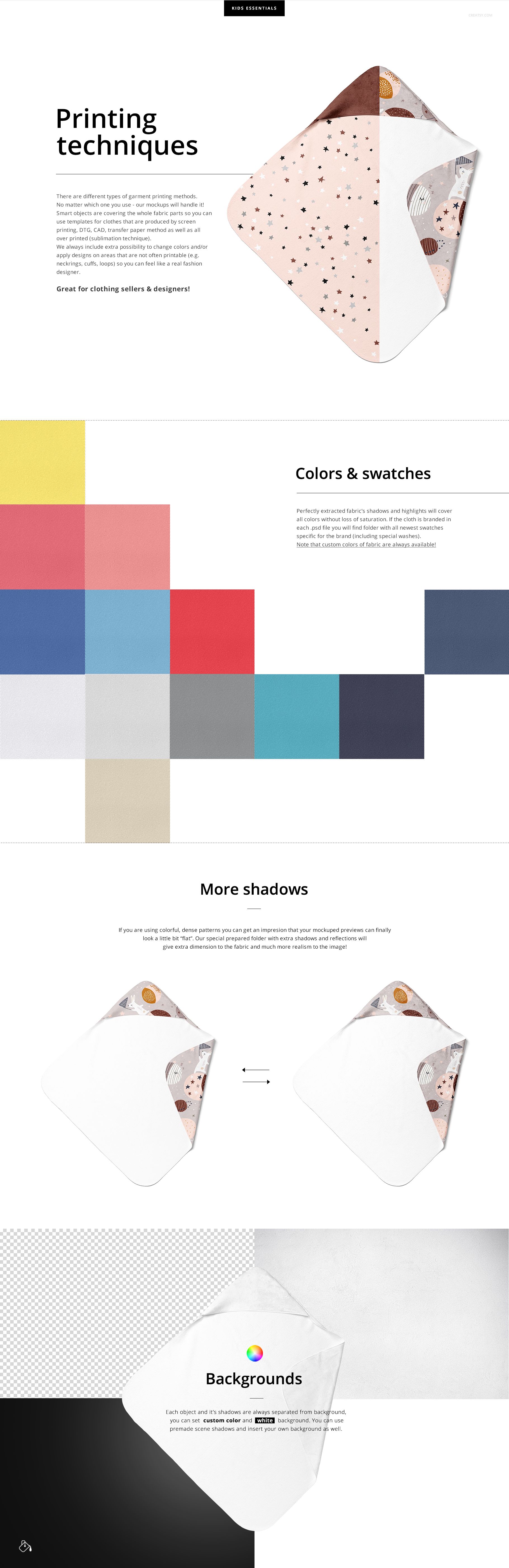 Hooded Baby Towel Mockup Set (20/KEv.1) - mockup screenshot 3