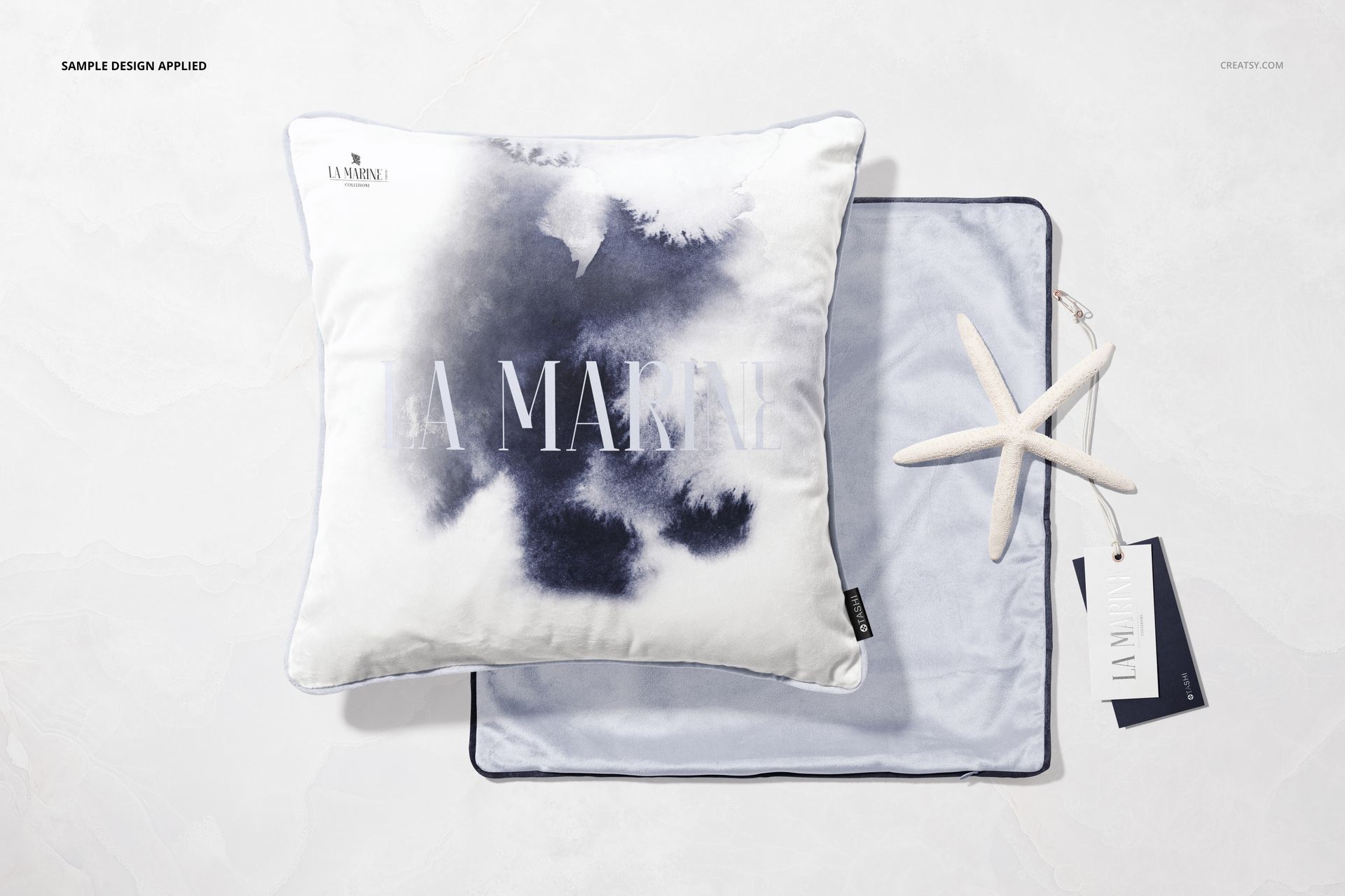 Square & Round Velvet Cushion with Piping Mockup Set - mockup screenshot 4
