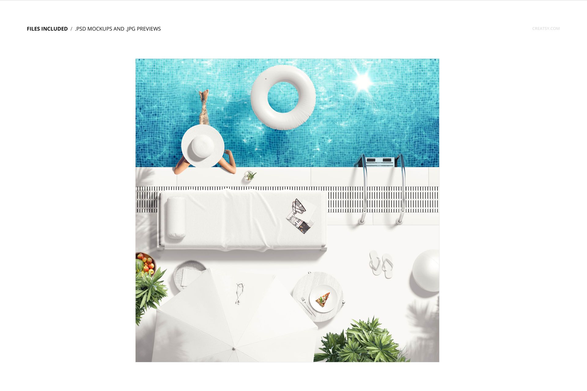 Swimming Pool Side Towel Mockup Scene Creator v.1 - mockup screenshot 2