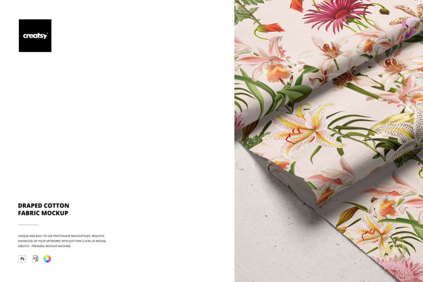 Draped Cotton Fabric Mockup - mockup screenshot 1