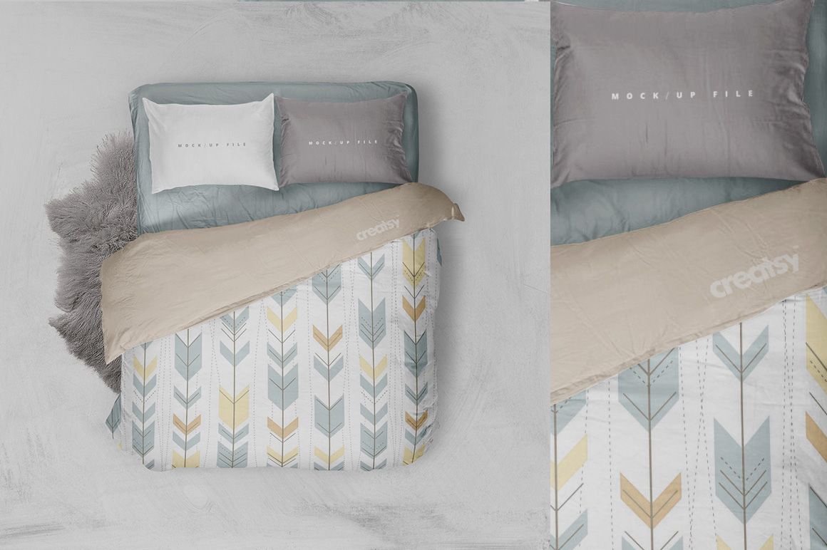 Double Bed Bedding Mockup - mockup screenshot 3