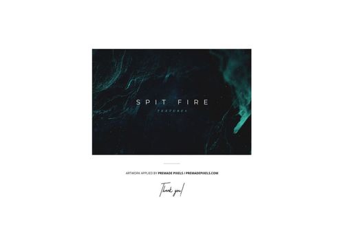 Front view of a vinyl record cover mockup with a dark splatter effect design and abstract green patterns.