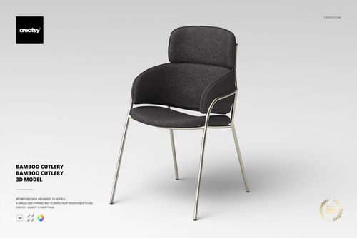 Modern Arm Dining Chair 3D Model - mockup preview 1