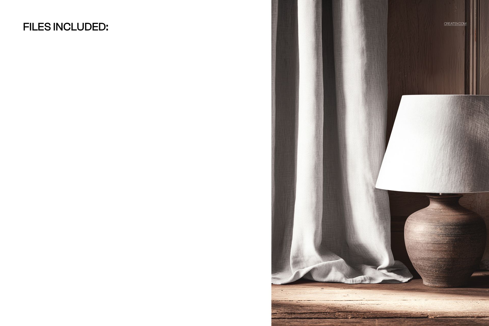 Curtain and Table Lamp Scene Mockup - mockup screenshot 2