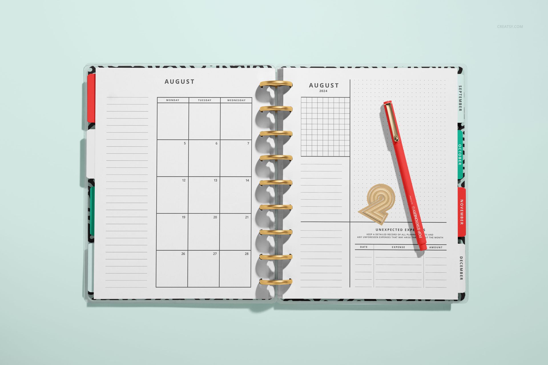 Spiral Planner with Dividers Mockup Set - mockup screenshot 7