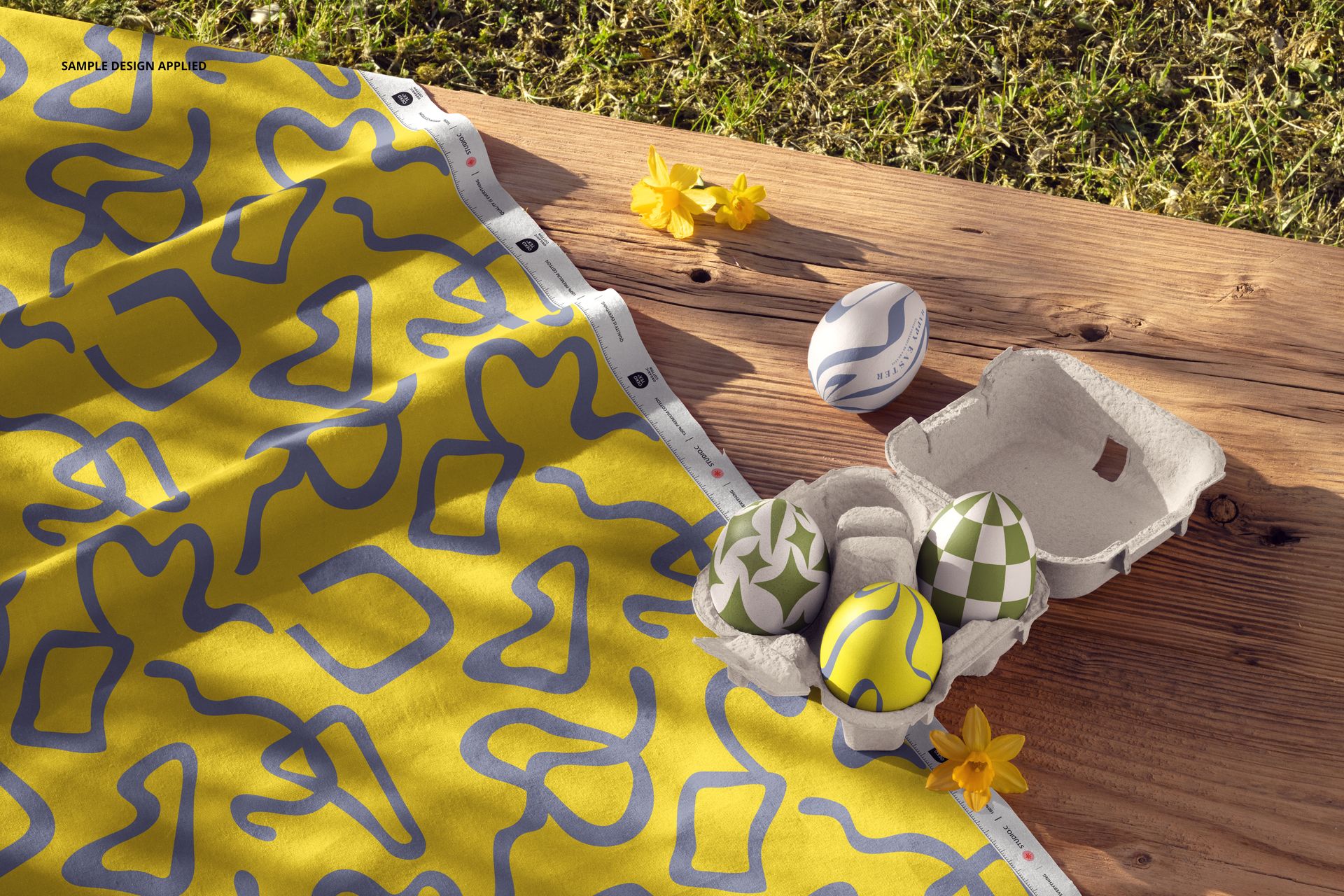 Cotton Fabric and Easter Eggs Mockup - mockup screenshot 4