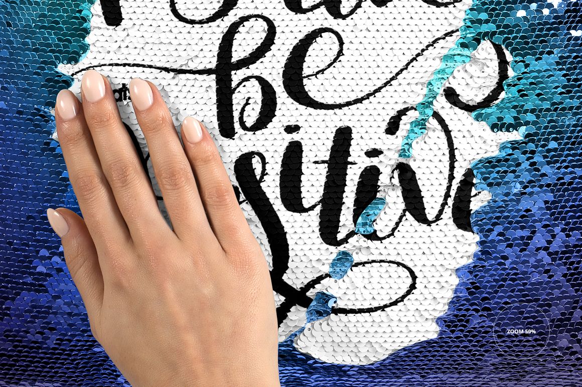 Sublimated Reversible Mermaid Sequin Pillow Mockup Set - mockup screenshot 11