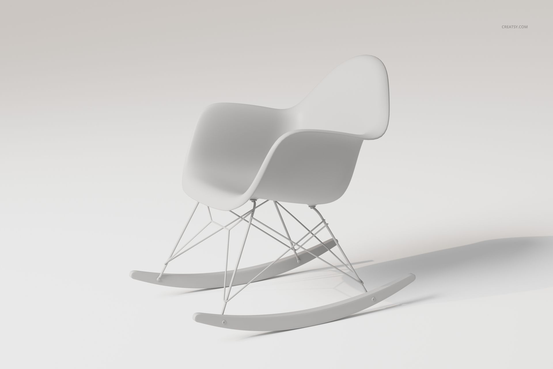 Eames Style Rocking Chair 3D Model - mockup screenshot 3