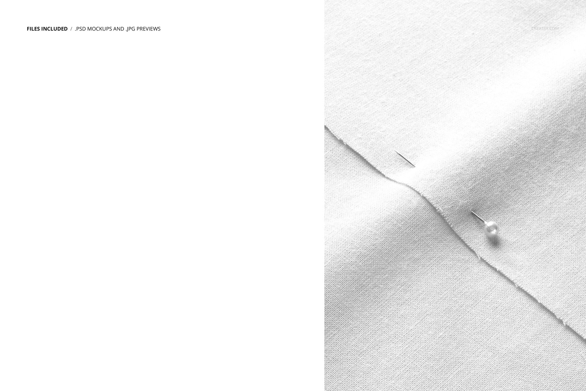 Closeup of Pinned Cotton Fabric Mockup - mockup screenshot 2