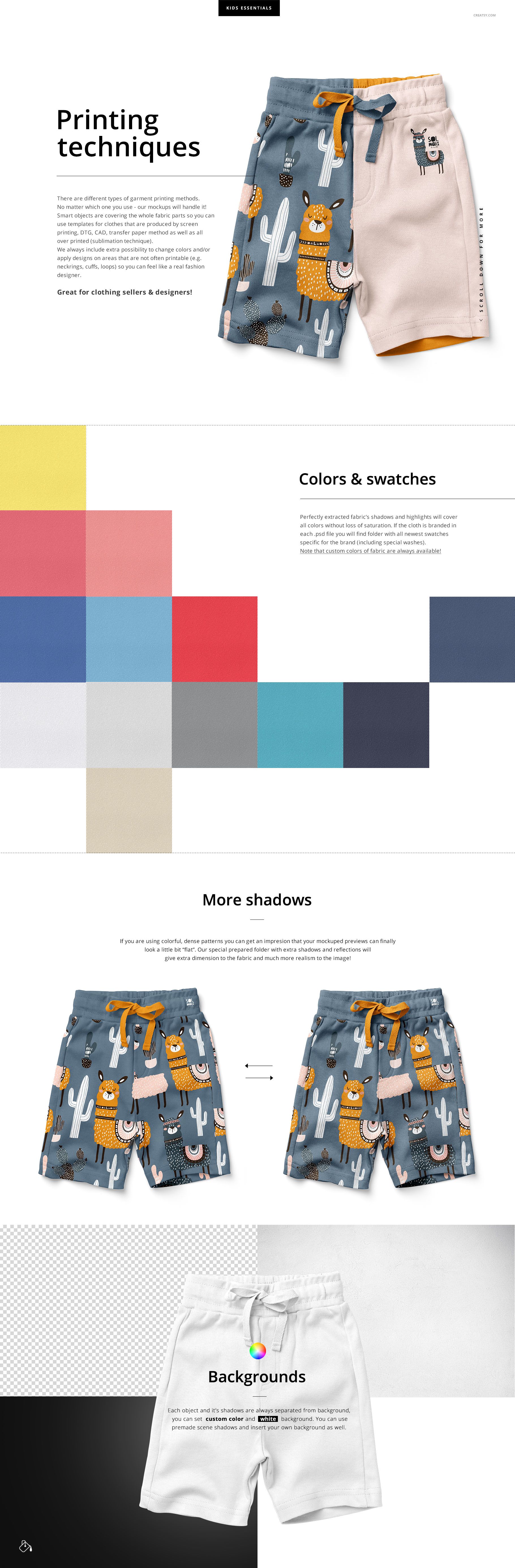 Kids Cotton Shorts Mockup Set (17/KEv.1) - mockup screenshot 3