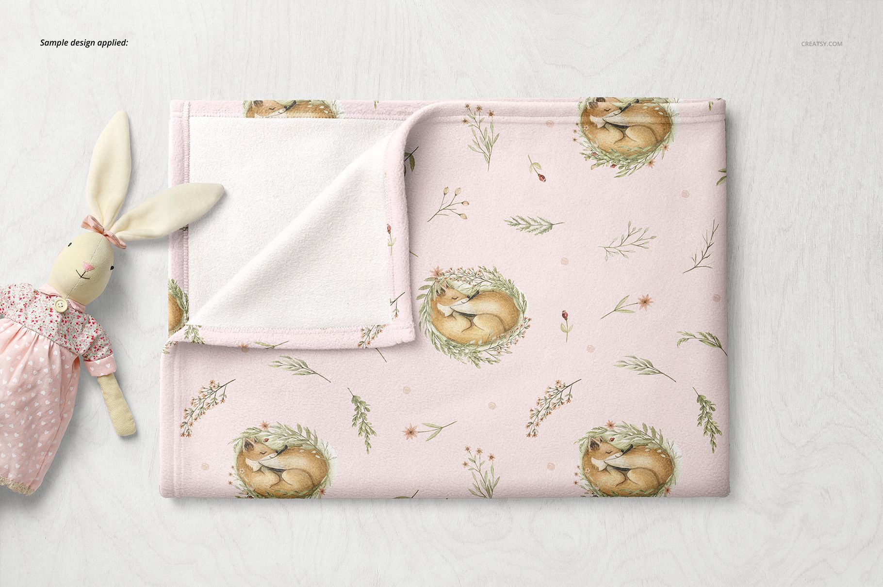 Soft Fleece Baby Blanket (Shawl) Mockup Set - mockup screenshot 3