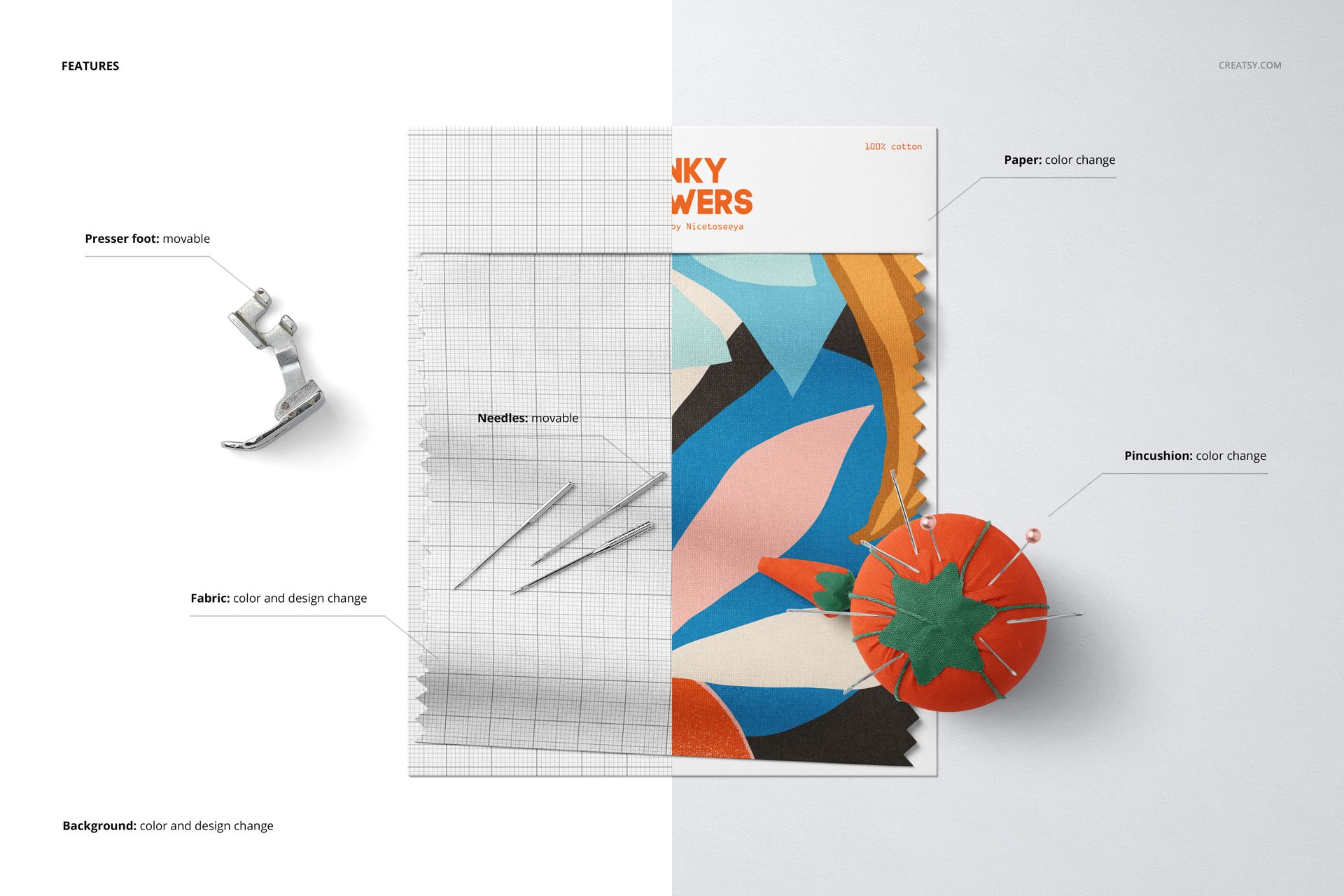 Fabric Swatch Mockup (73/FFv.6) - mockup screenshot 3