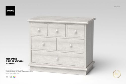 Decorative Chest of Drawers 3D Model - mockup preview 1