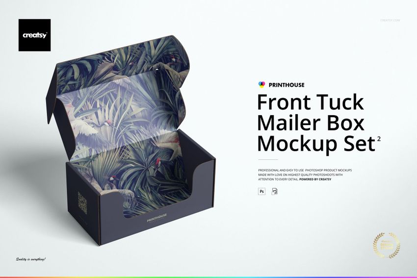 Front Tuck Mailer Box Mockup Set 2 - mockup screenshot 1