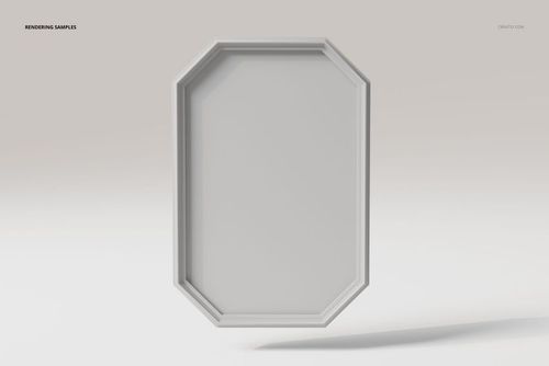 Octagonal frame mirror with a beveled edge, shown in a front view against a neutral light background.