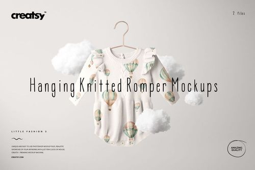 Hanging Knitted Romper Mockup Set - mockup preview 1