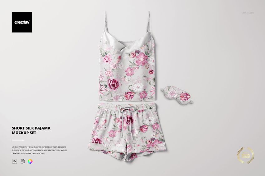 Short Silk Pajama Mockup Set - mockup screenshot 1