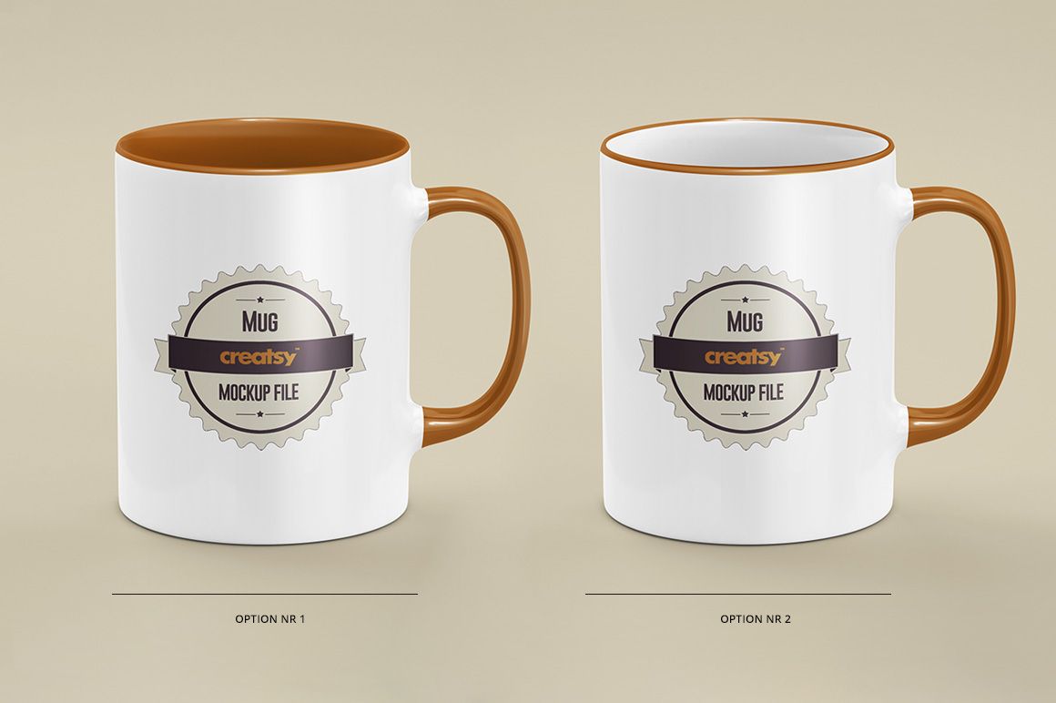 Mug Colored Rim Handle Mockup Set - mockup screenshot 2