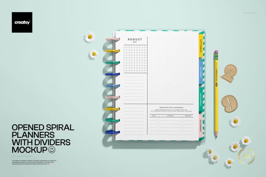 Opened Spiral Planner with Dividers Mockup-1.jpg