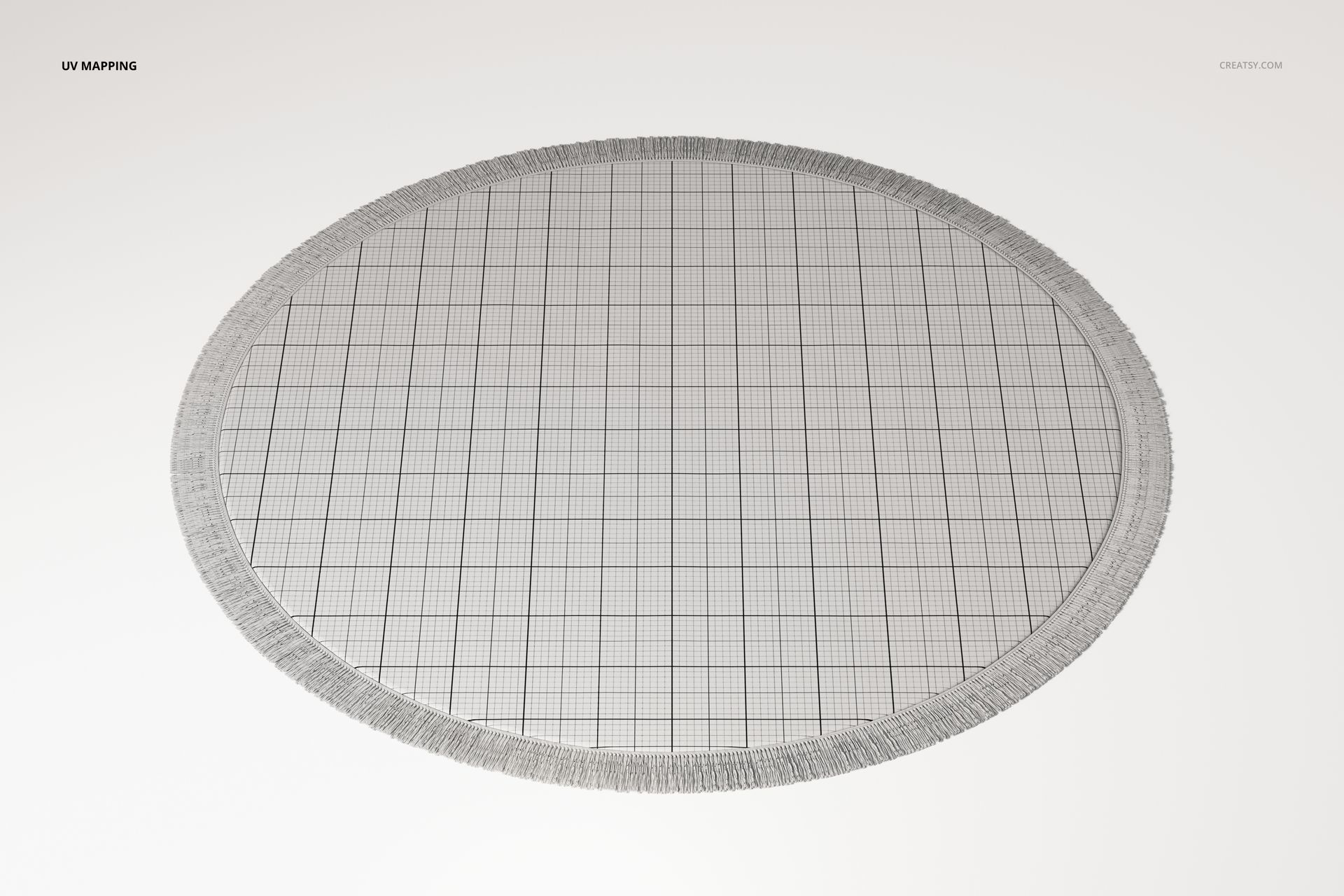 Round Fringed Rug 3D Model - mockup screenshot 3