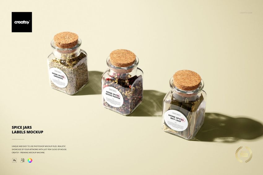 Spice Jars Labels Mockup - mockup screenshot 1