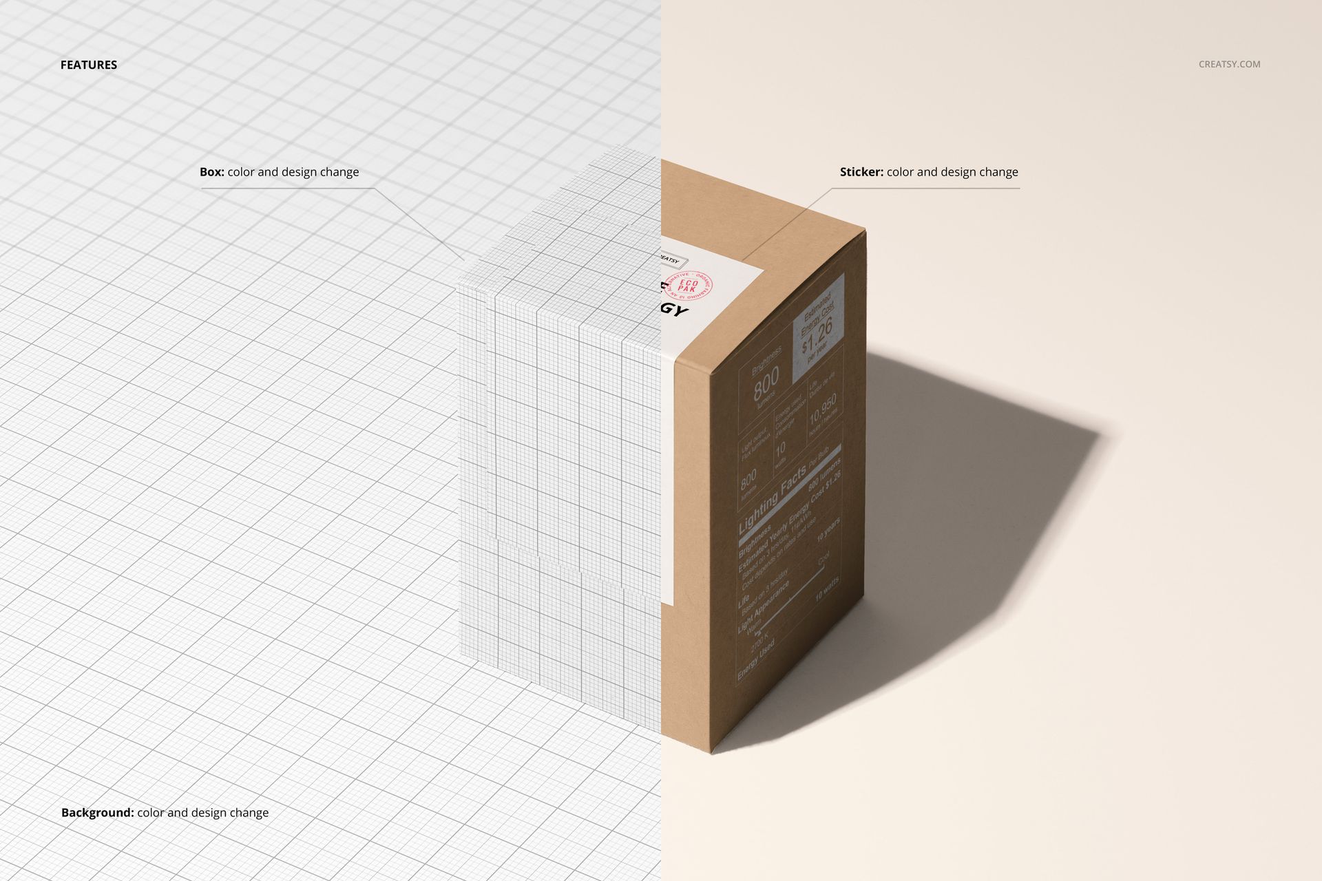 Tall Box with Sticker Mockup Set - mockup screenshot 3