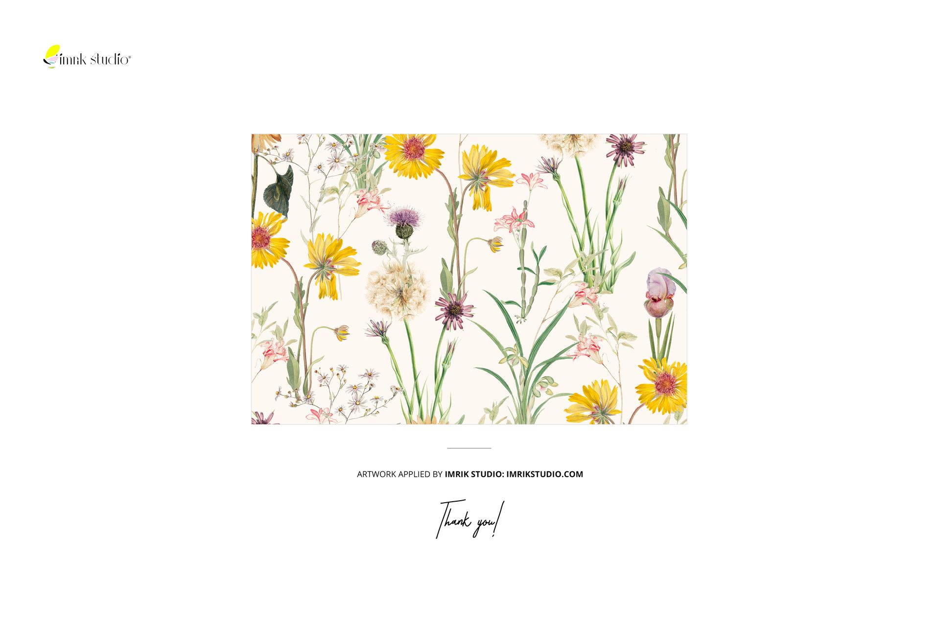 Spring fabric stack mockup displaying various flowers and greenery in a vibrant design, viewed from the front.