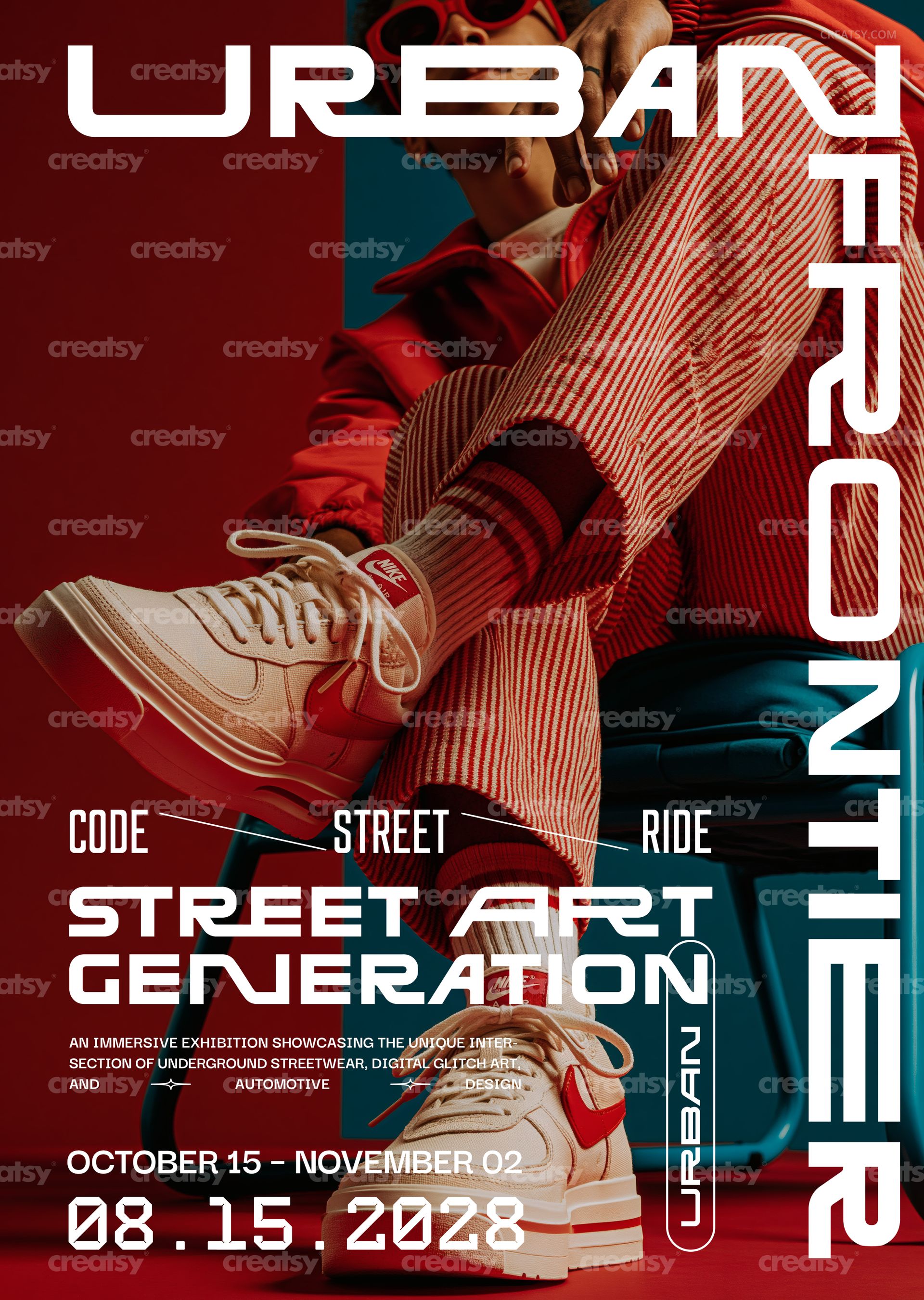 Urban Sneaker Scene Poster Template