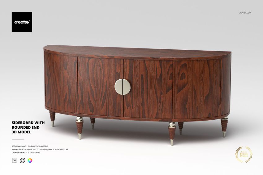 Sideboard With Rounded End - mockup screenshot 1
