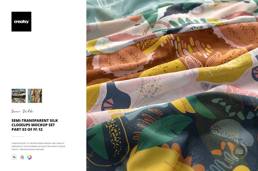 Semi-transparent Silk Closeups Mockup Set - mockup screenshot 1
