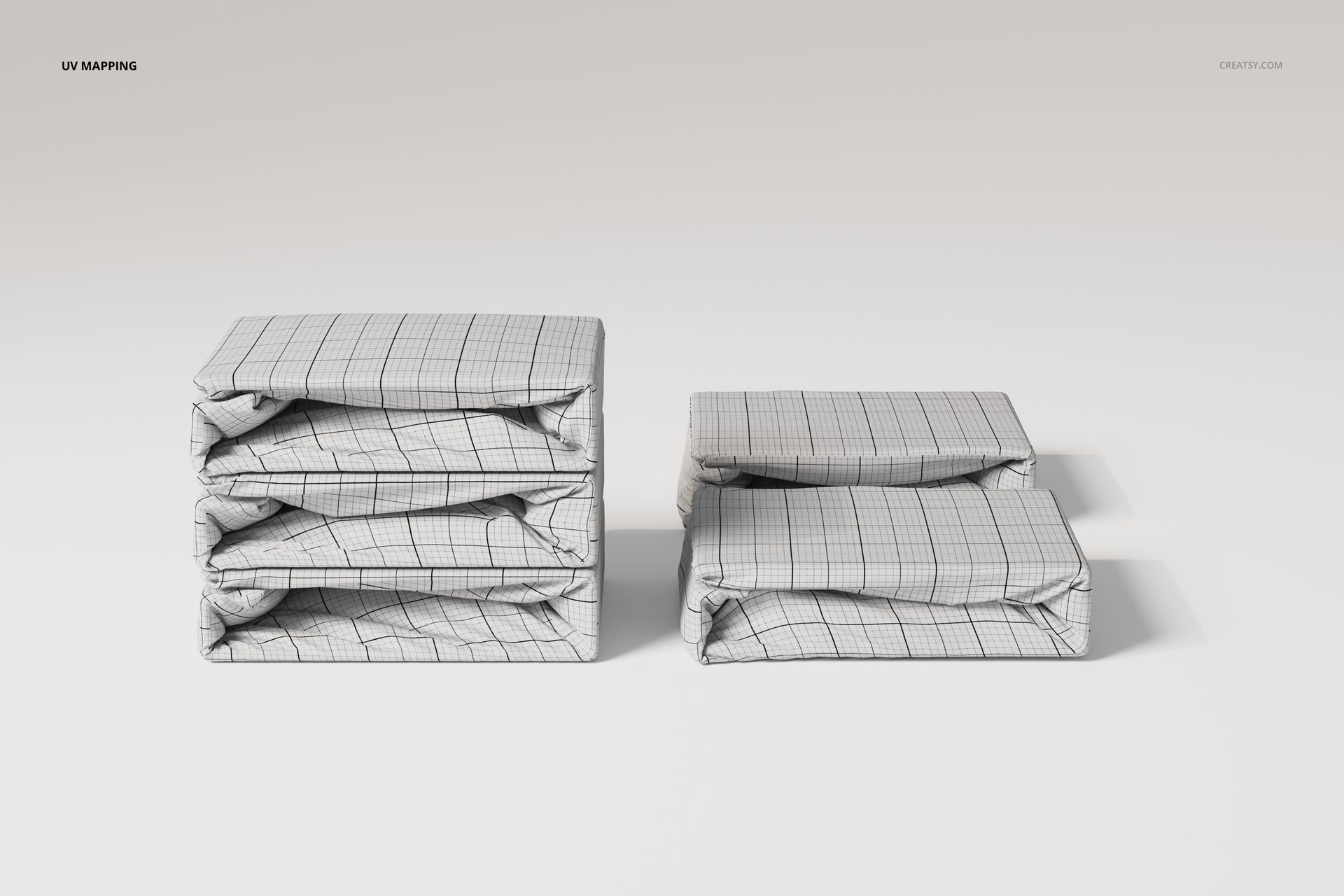 Stacked fitted bedsheet sets in a grid pattern, shown from a front angle on a plain light background.