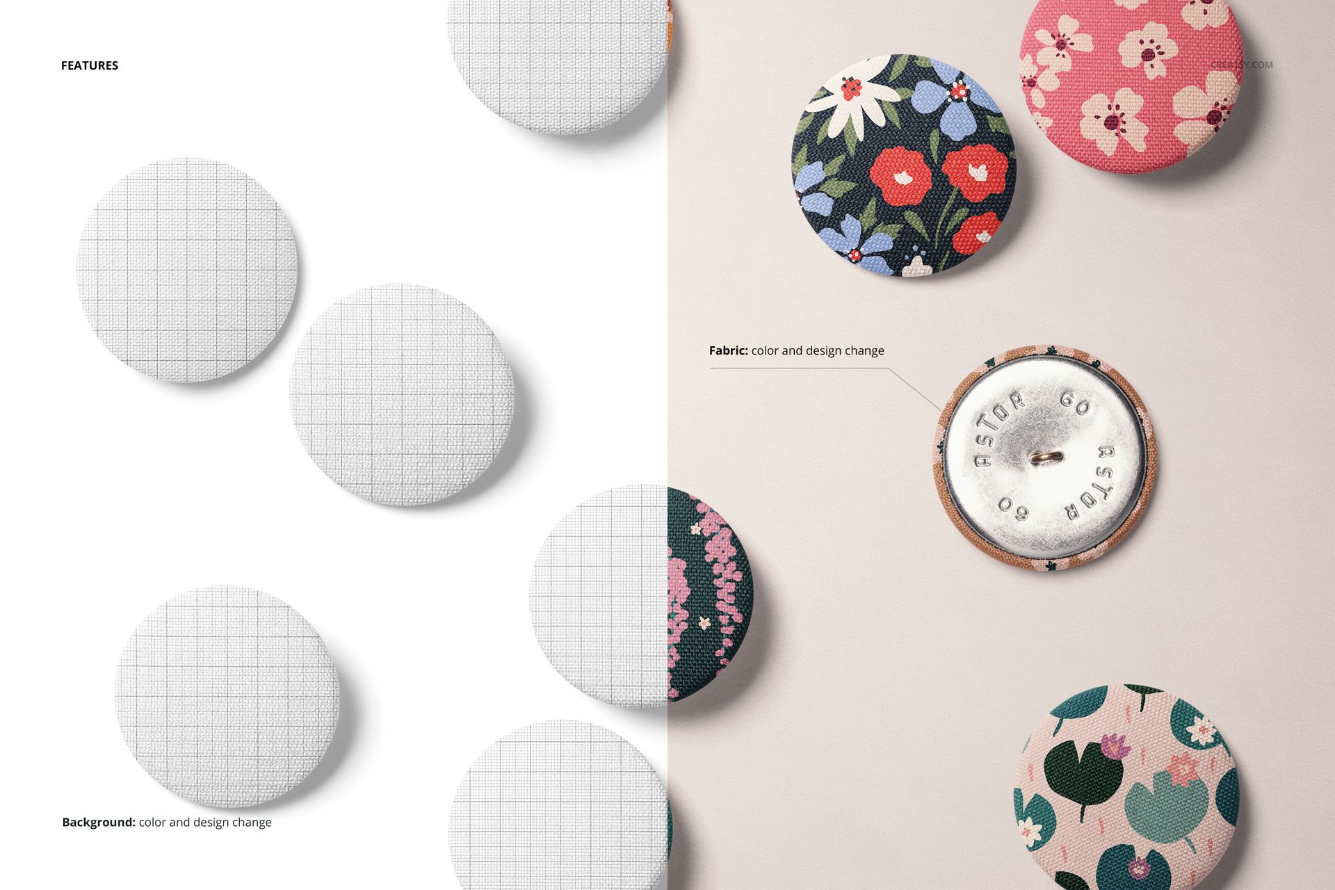 Fabric Buttons Mockup (60/FFv.6) - mockup screenshot 3