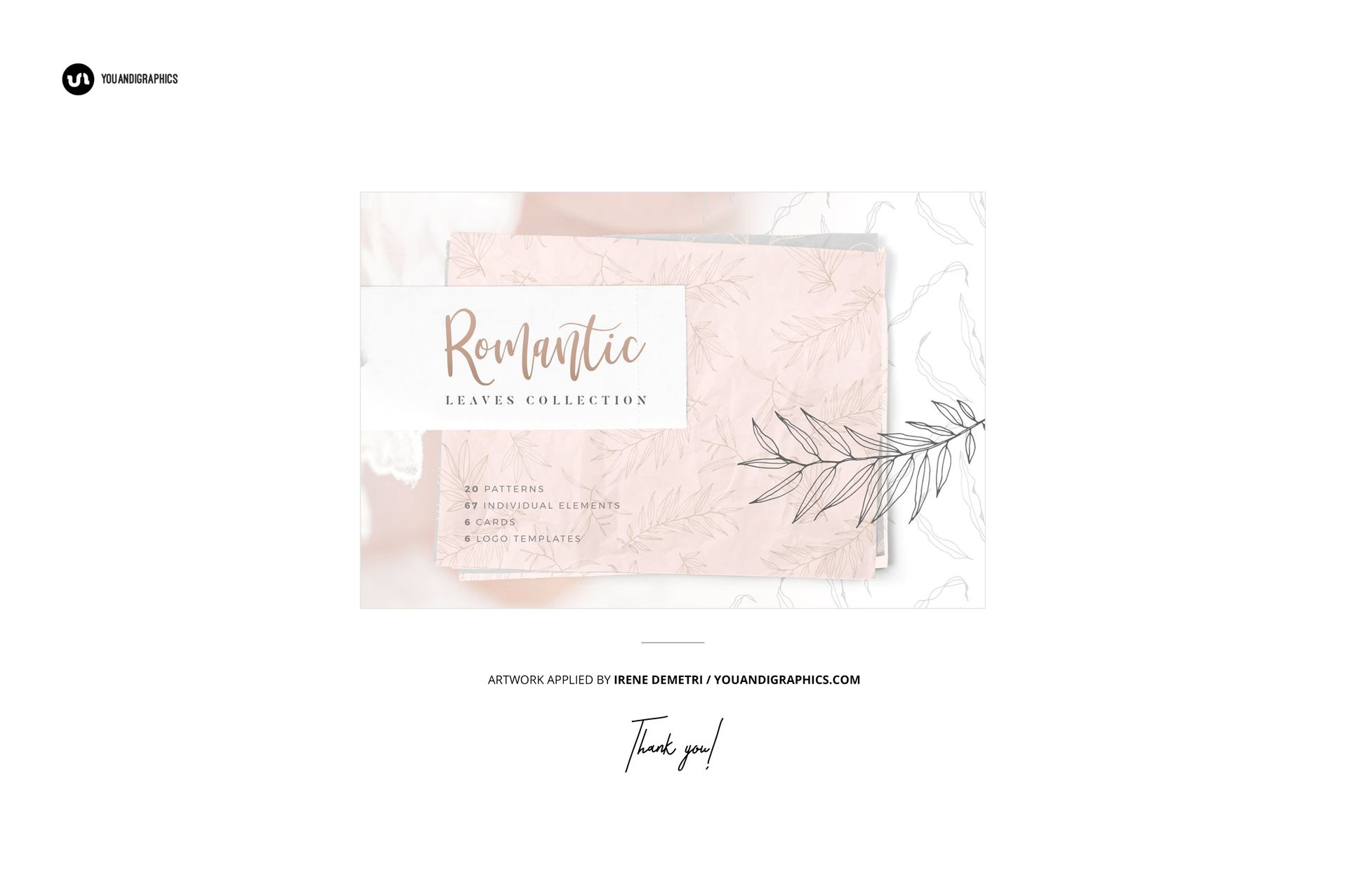 PSD mockup showing five folded silk scarves from above, each with subtle leaf motifs and gentle color gradients.