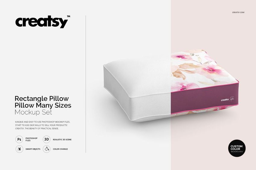 Rectangle Pillow Many Sizes Mockup Set - mockup screenshot 1