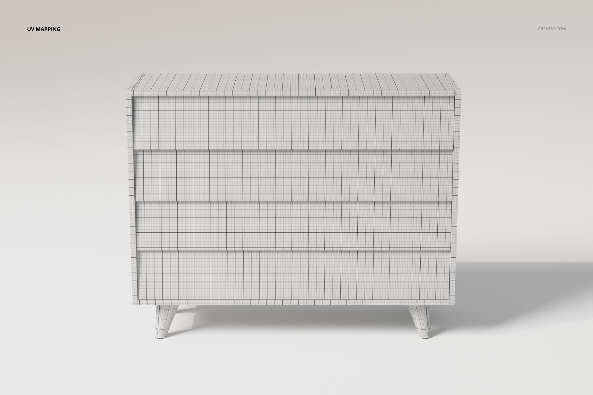 Mid Century Modern Dresser 3D Model - mockup screenshot 5