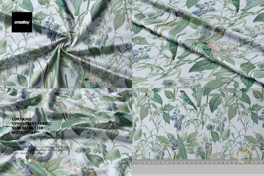 Curtains Upholstery Fabric VL00 Mockup Set - mockup screenshot 1
