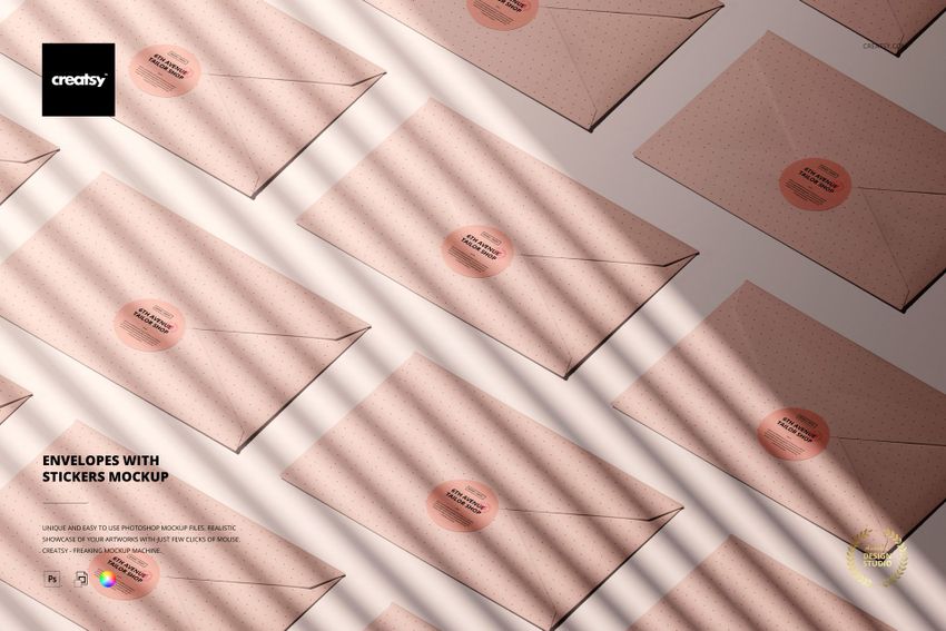Envelopes with Sticker Mockup - mockup screenshot 1