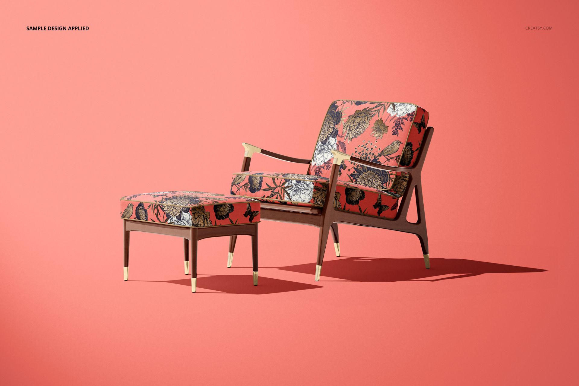 Lounge Chair & Ottoman Mockup Set - mockup screenshot 7
