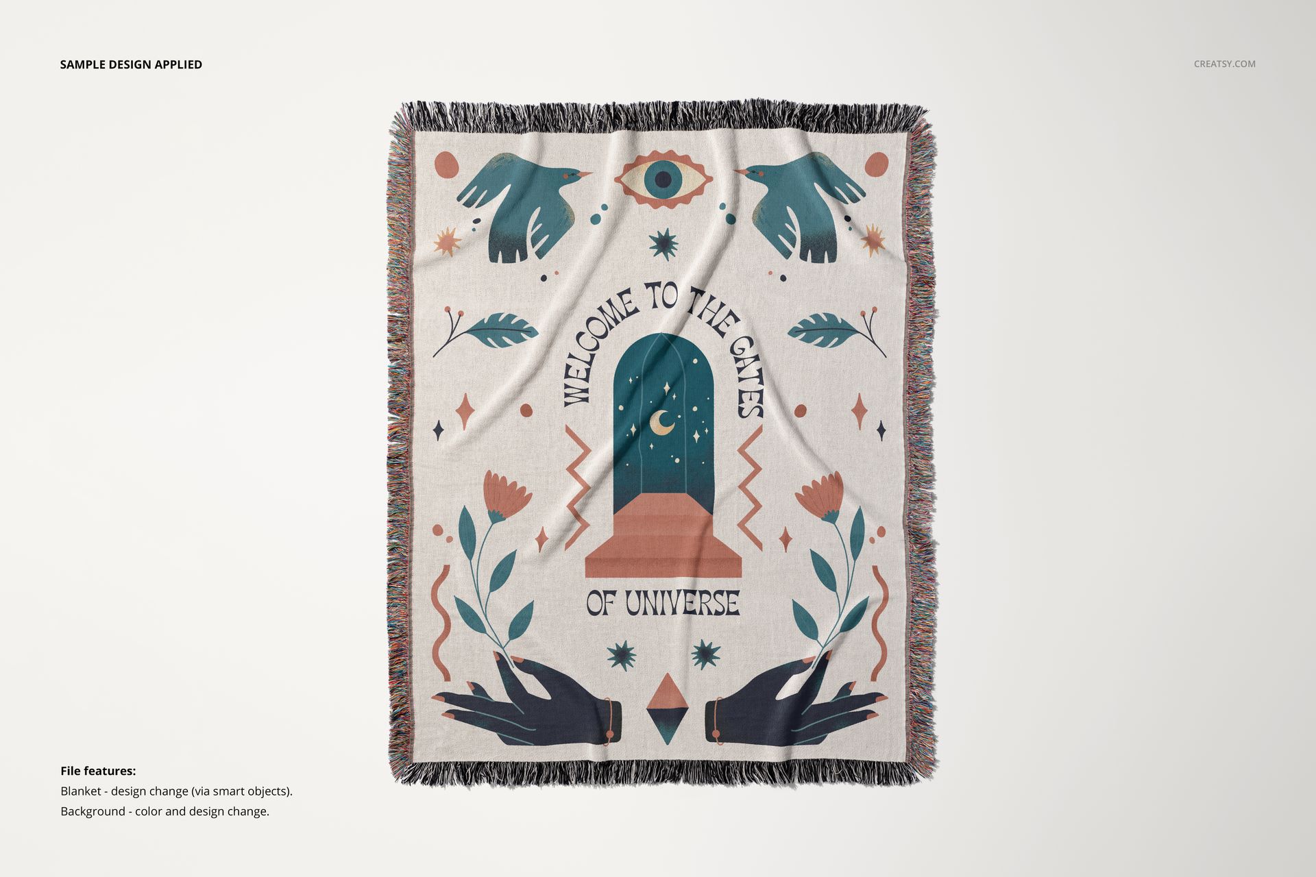 Jacquard Fringed Woven Throw Blanket Mockup Set v.5 - mockup screenshot 10
