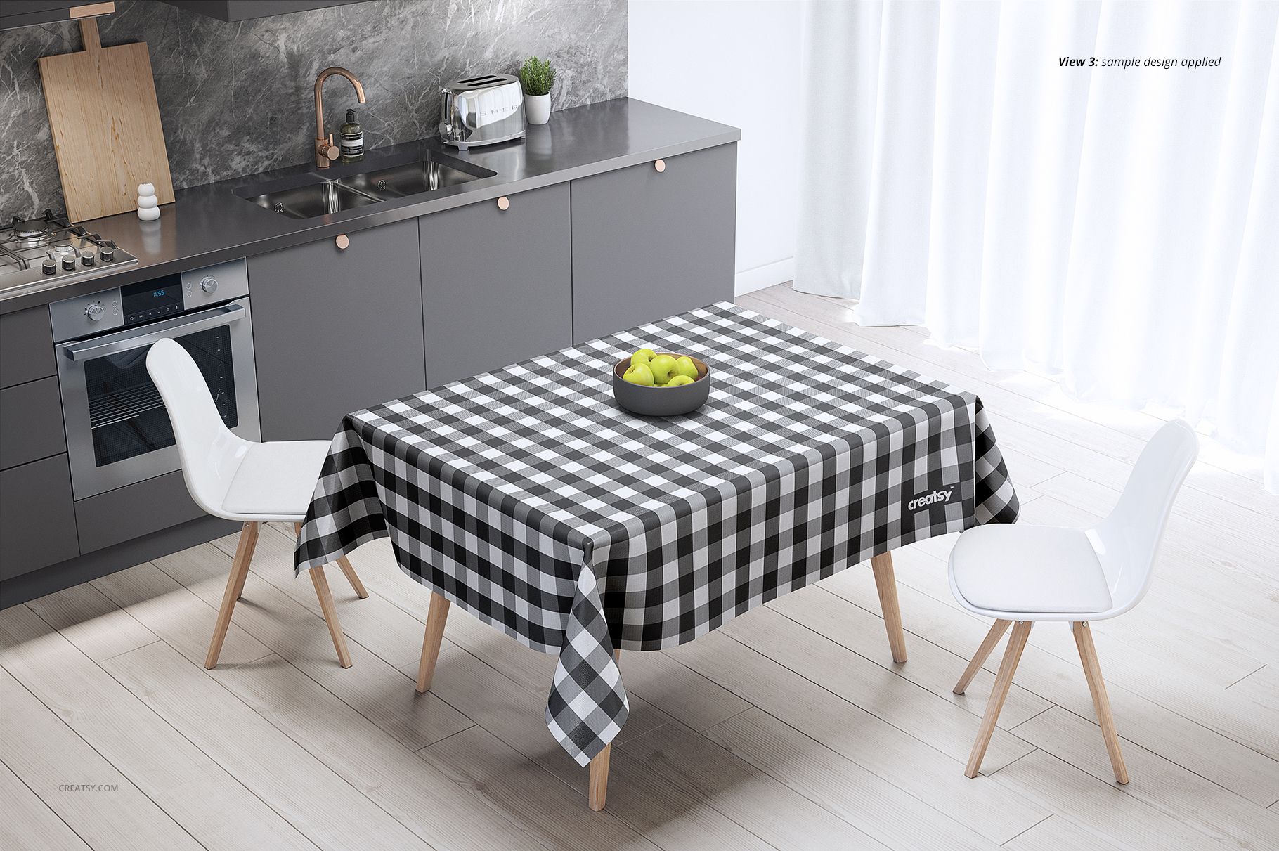 Kitchen Scene Tablecloth Mockup Set - mockup screenshot 5