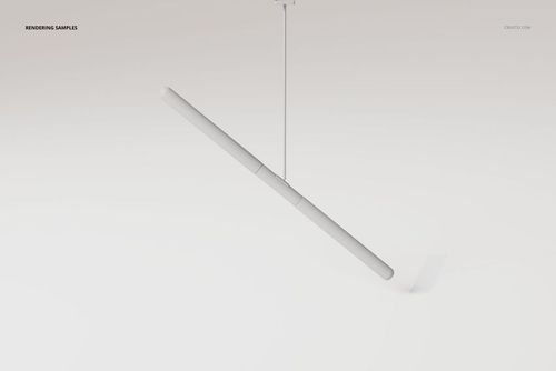 Minimalist industrial tube pendant lamp in matte white, shown at an angle against a plain light background.