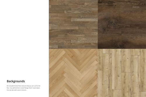Wood texture mockup backgrounds featuring various grain patterns and colors, viewed from a top-down perspective.