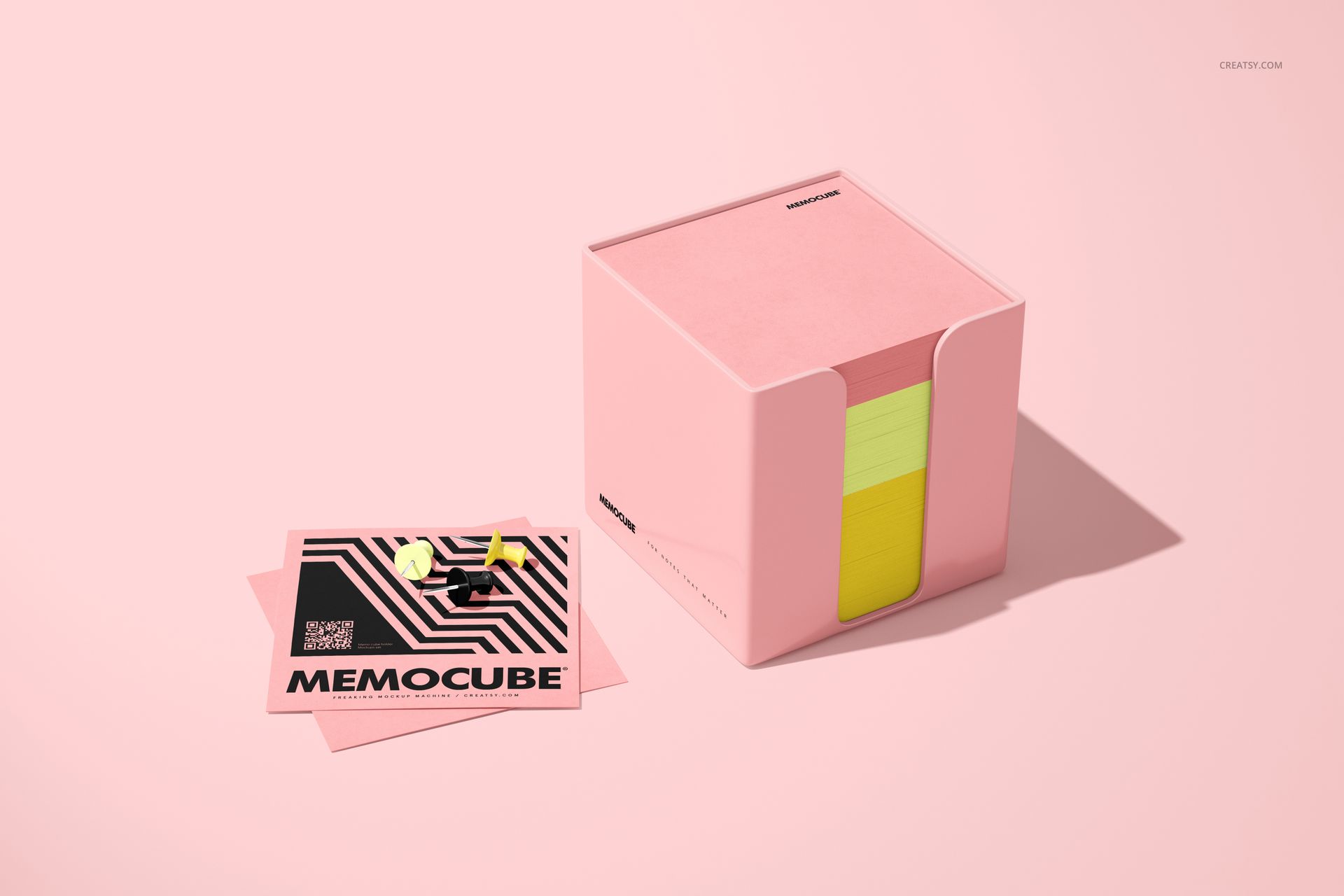 Memo Block Cube in Acrylic Holder Mockup Set - mockup screenshot 5