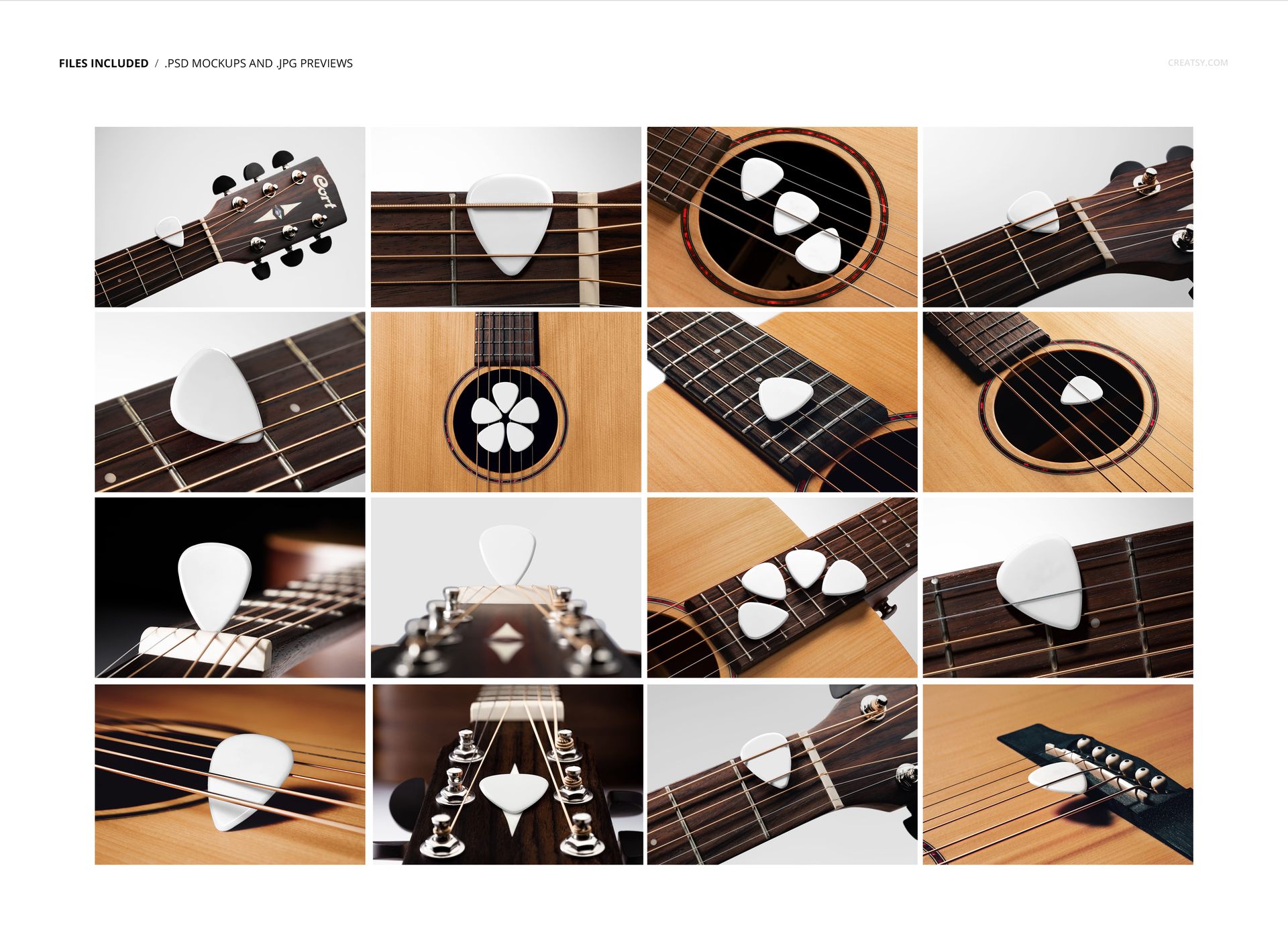 Guitar Pick with Guitar Mockup Set - mockup screenshot 2