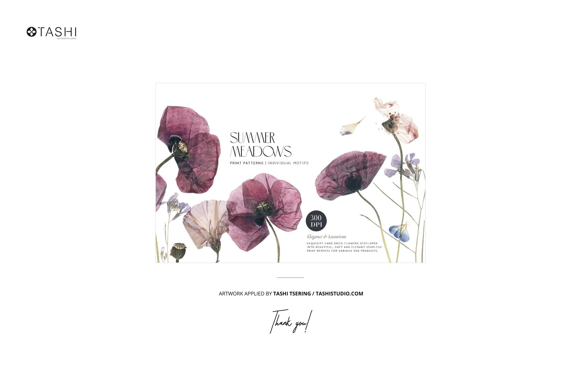 Rectangular fleece throw blanket mockup with watercolor floral pattern in purple and beige, front view on white background.