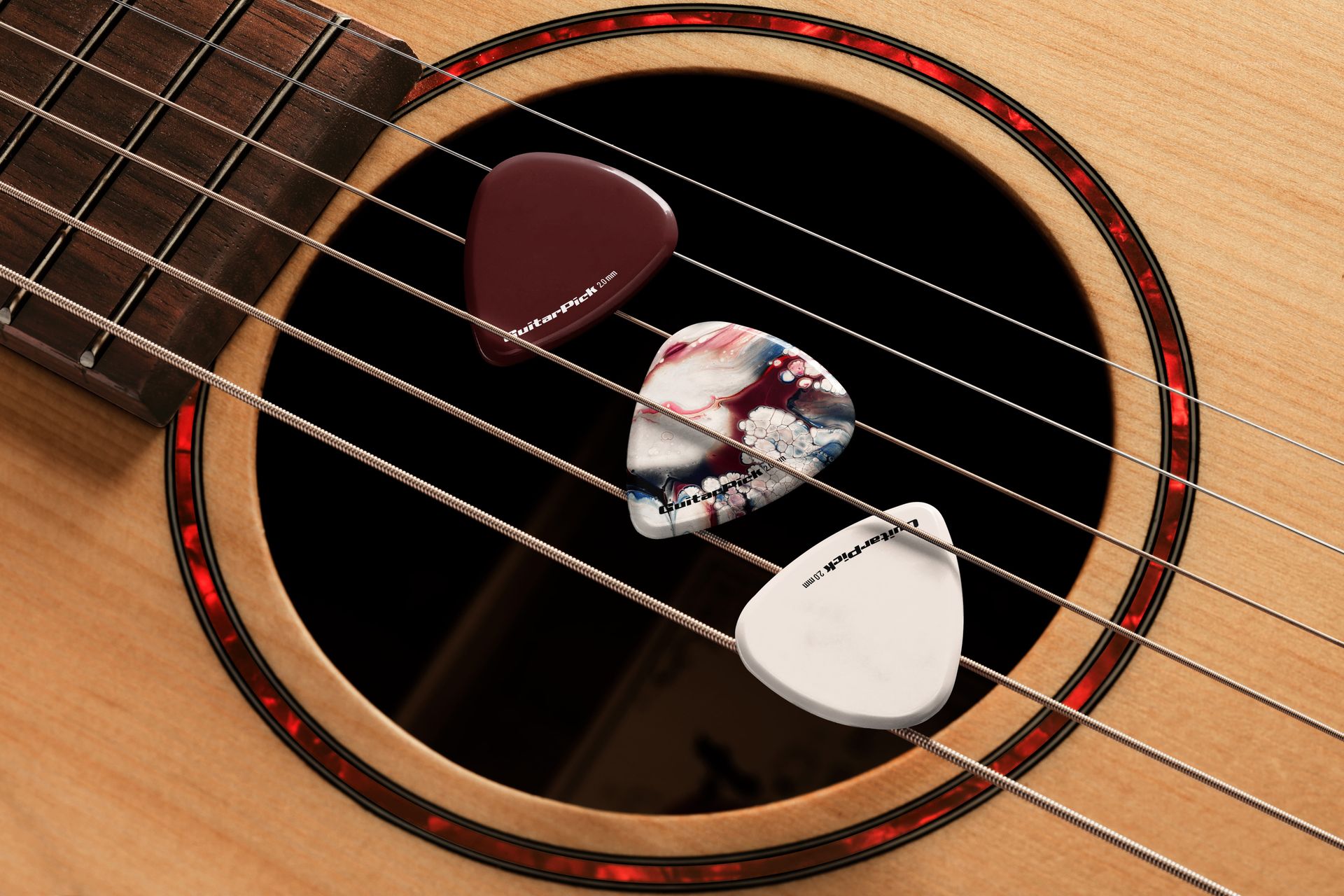 Guitar Pick with Guitar Mockup Set - mockup screenshot 15